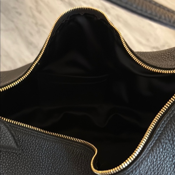 Liffner Black Leather Pillow Shoulder Bag with Gold Hardware - Picture 6 of 6